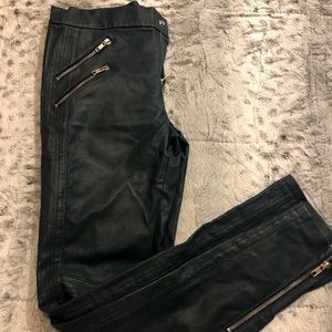 Faux leather skinny ankle pants